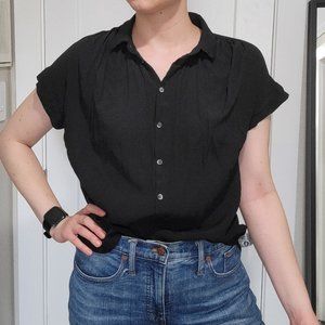 Madewell Central Drapey Shirt Black Size Sm